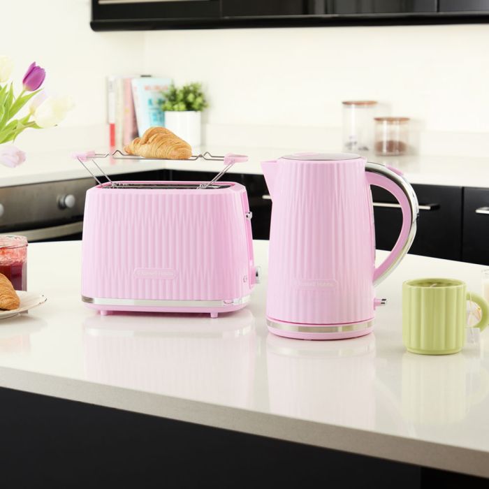 Тостер  Russell Hobbs Eden 800Вт, пластик, подогрев,разморозка, малиновый