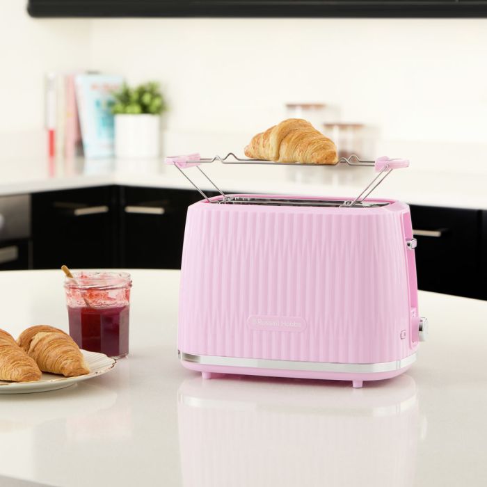 Тостер  Russell Hobbs Eden 800Вт, пластик, подогрев,разморозка, малиновый
