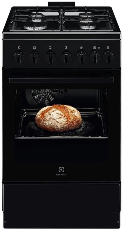 Плита Electrolux комбінована, 57л, 50x60см, конвекція, чорний