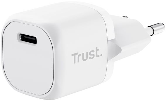 Зарядное устройство сетевое Trust Maxo 20Вт, USB-C PD, білий