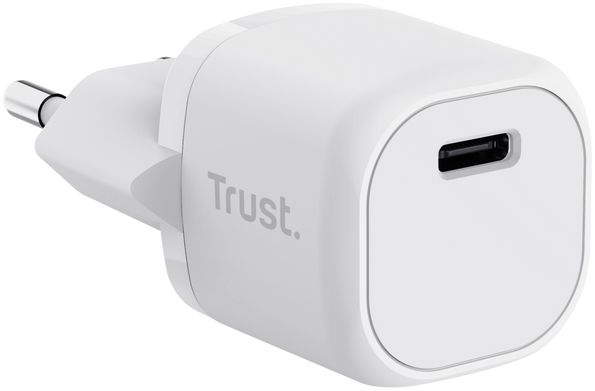 Зарядное устройство сетевое Trust Maxo 20Вт, USB-C PD, білий