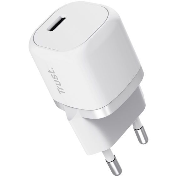 Зарядное устройство сетевое Trust Maxo 20Вт, USB-C PD, білий