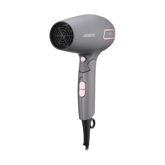 Фен Ardesto Pink Touch, 2000Вт, 2 скорости, 2 темп.режима, складная ручка, серый+розовый