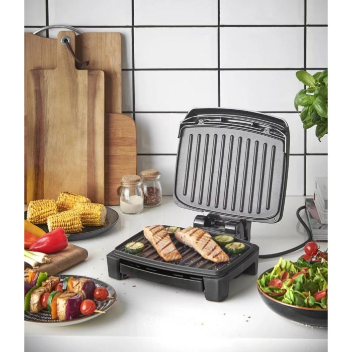 Гриль George Foreman прижимной  Immersa Small, 1100Вт, темп. режимов-1, съёмные пластины, металл, пластик, черный