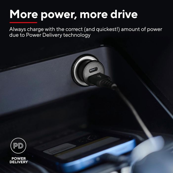 Автомобильное зарядное устройство Trust 38Вт USB-A/USB-C PD, QC, черный