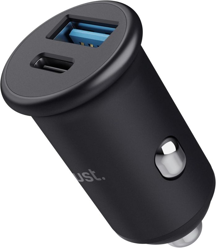 Автомобильное зарядное устройство Trust 38Вт USB-A/USB-C PD, QC, черный