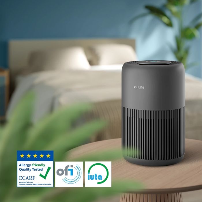 Очисник повітря Philips PureProtect Mini 900, 65м2, 250м3/год, HEPA +вугільний фільтр, датчик якості повітря,Wi-Fi, темно-сірий