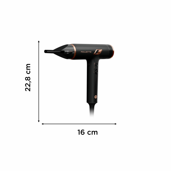 Фен Rowenta T-Shape Maesteria Nano, 1700Вт, режимов-3, дифузор, иониз-я, хол. обдув, черный