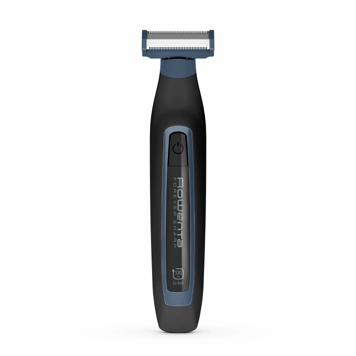 Тример Rowenta Forever Sharp Sport Collection, для бороди і вусів, мережа+акум., роторний мотор, насадок-3, сталь, чорно-синій