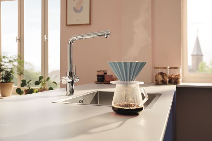 Змішувач для кухні Grohe Blu Pure Minta, довж.виливу - 221мм, поворотний, 2 води, хром