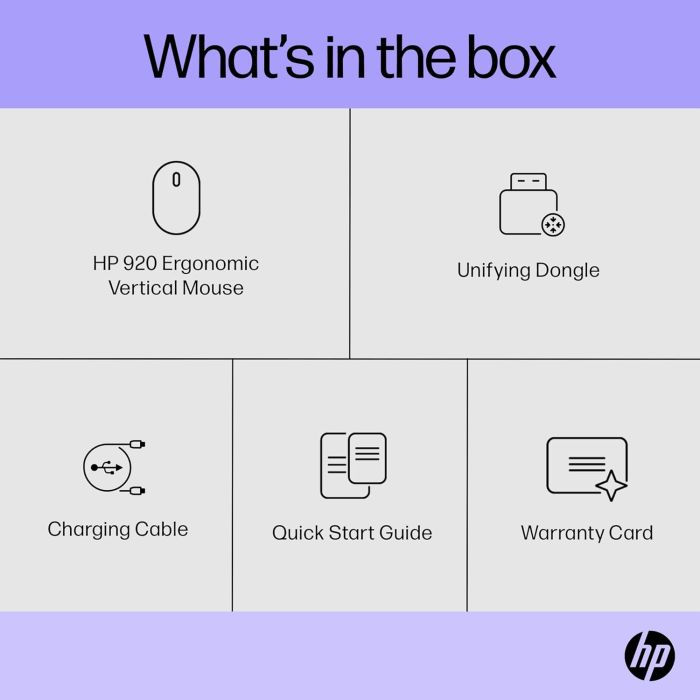 Мышь HP 920 Ergonomic Vertical, WL/BT, чёрный