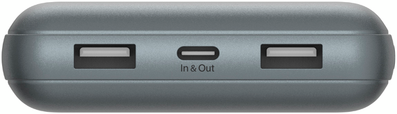 Портативное зарядное устройство Power Bank Belkin 20000мАч, 15Вт, 2хUSB-A/USB-C, серый