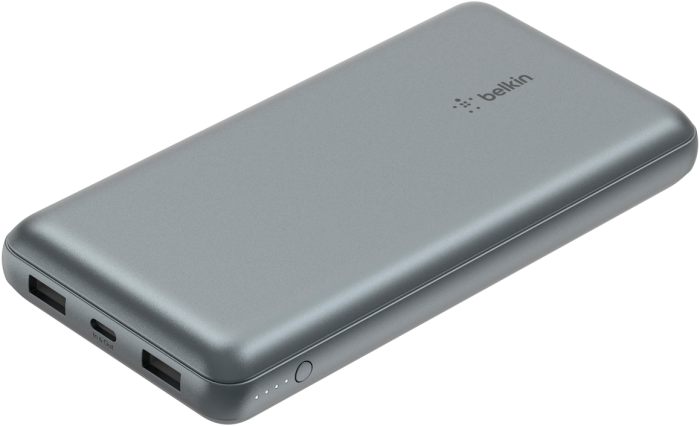 Портативное зарядное устройство Power Bank Belkin 20000мАч, 15Вт, 2хUSB-A/USB-C, серый