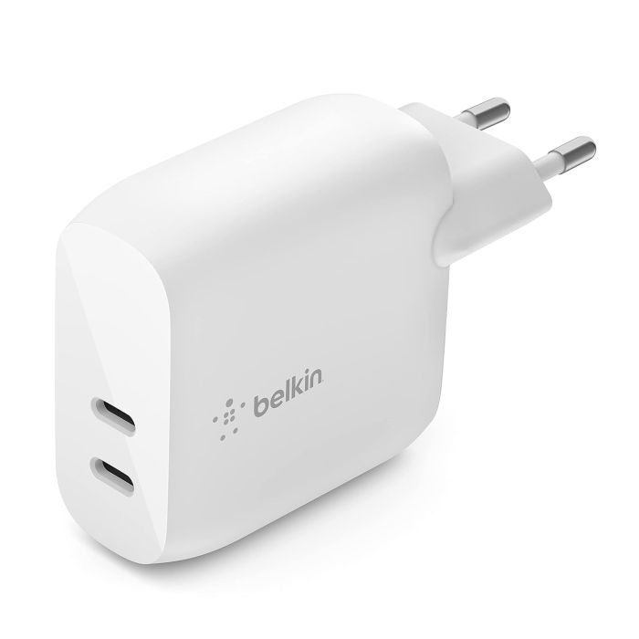 Зарядное устройство сетевое Belkin 40Вт 2хUSB-С PD, белый