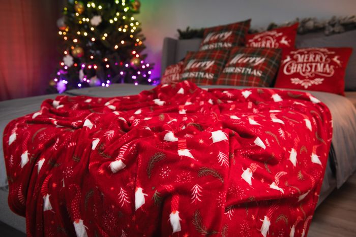 Плед Ardesto Christmas Flannel, 160х200см, 100% полиэстер, гномы