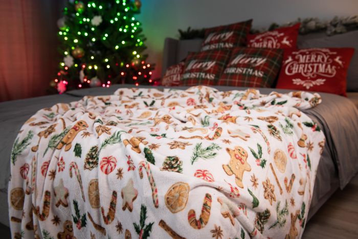 Плед Ardesto Christmas Flannel 160х200см, 100% поліестер, імбирні пряники