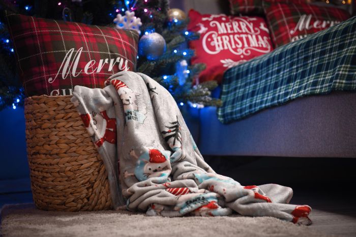 Плед Ardesto Christmas Flannel 160х200см, 100% полиэстер, рождественские котики