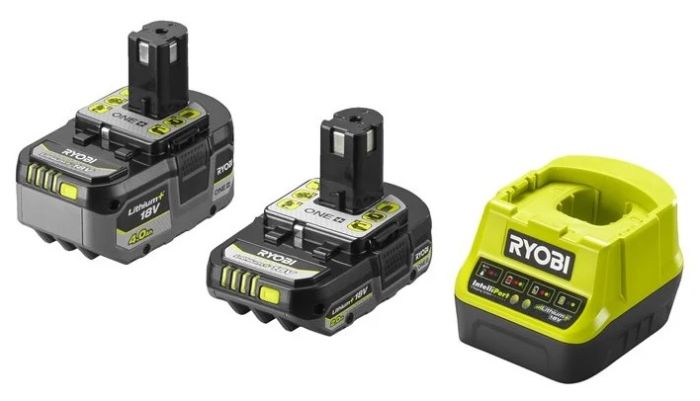 Набор аккумулятора и зарядного устройства Ryobi ONE+ RC18120-242X 18В 1х2А·ч 1х4А·ч ЗУ 2А
