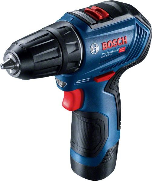 Шуруповерт-дрель аккумуляторный Bosch GSR 12V-30, 12В 2x2.0 Ач, 30Нм, 20+1, 420/1600об/мин, бесщеточный, 0.78кг, кейс