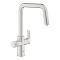 Смеситель для кухни Grohe Blue Pure Start, дл.излива - 223мм, поворотный, 1+1 фильтр, супер сталь