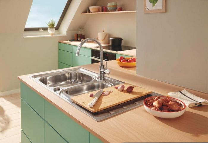 Змішувач для кухні Grohe QuickFix Start Classic, довж.виливу - 223мм, поворотний, 1важіль, хром