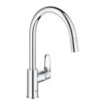 Змішувач для кухні Grohe QuickFix Start Flow, довж.виливу - 215мм, поворотний/витяжний, 1важіль, хром