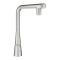 Смеситель для кухни Grohe Scala, дл.излива - 200мм, поворотный, вытяжной, вентиль + кнопка, супер сталь