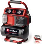 Компресор повітряний Einhell TE-AC 18/75 Li OF - Solo, акумуляторний 18В PXC, 8бар, 75л/хв, бак 5л, 7.76кг, без АКБ та ЗП
