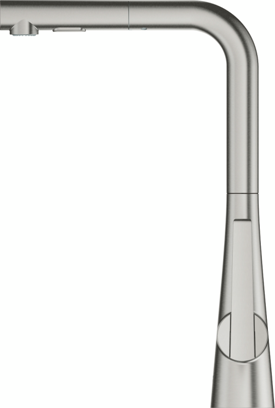 Смеситель для кухни Grohe Scala, дл.излива - 205мм, поворотный/вытяжной, 1рычаг, супер сталь
