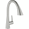 Смеситель для кухни Grohe Scala, дл.излива - 231мм, поворотный/вытяжной, 1рычаг, супер сталь