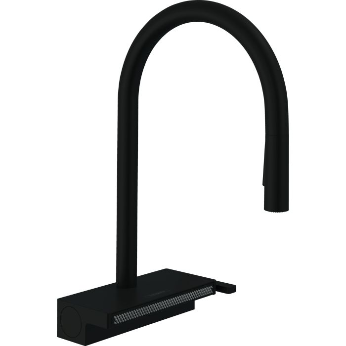 Смеситель для кухни Hansgrohe Aquno Select M81, дл.излива - 220мм, поворотный, вытяжной, 1 рычаг, чорный матовый