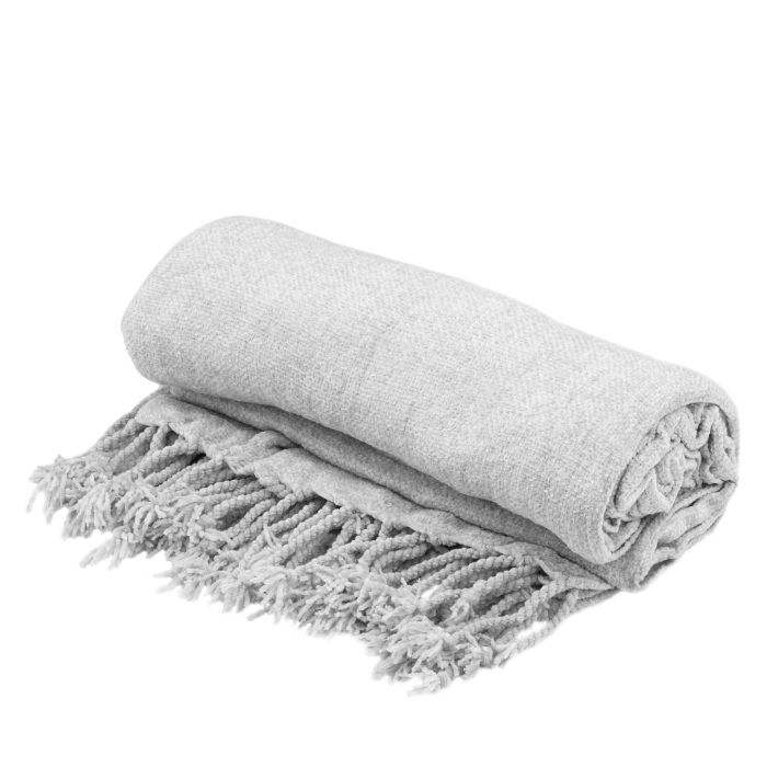 Плед Ardesto Chenille 140х190см, 100% полиэстер, серый светлый