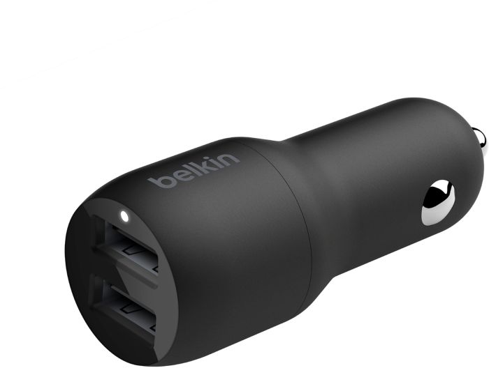 Зарядний пристрій автомобільний Belkin 24Вт 2хUSB-A, чорний