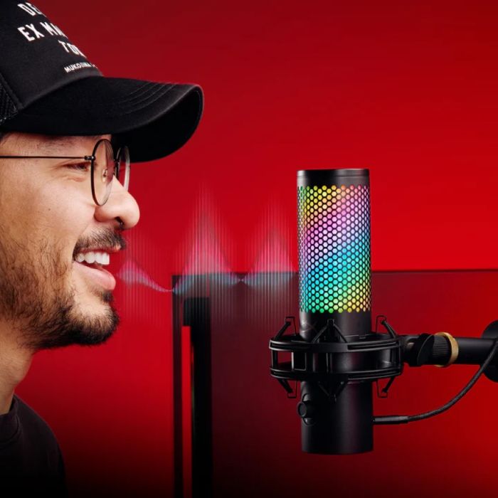 Микрофон геймерский HyperX QuadCast 2 S, Omni/Uni/Bi, USB-A, 3м, NGenuity, RGB, чорний