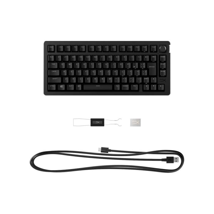 Клавіатура механічна HyperX Alloy Rise 75key, Red, USB-A/WL/BT, EN/UA, RGB, чорний