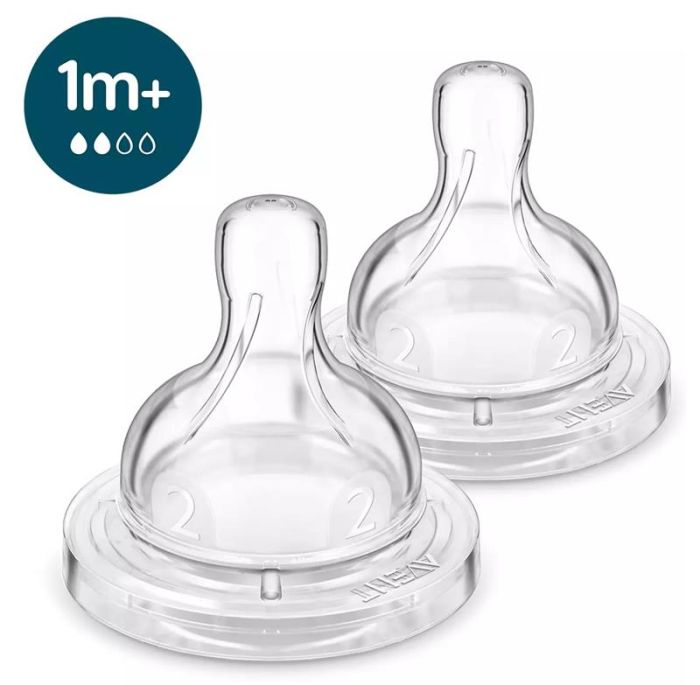 Соска Avent Anti-Colic 1міс+, силіконова, повільний потік, 2шт