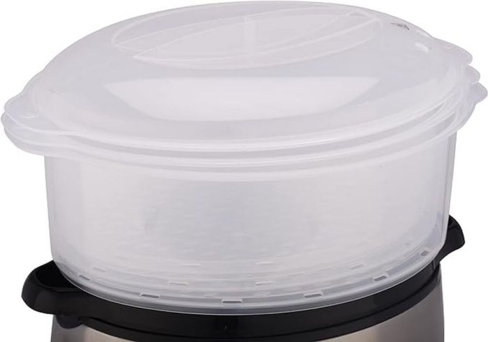 Пароварка Russell Hobbs Cook&Home 800Вт, чаша-3/3/3л, резервуар для води -1л, механічне керування, 3 яруси, метал/пластик, чорний
