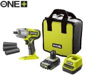 Гайковерт ударний акумуляторний Ryobi ONE+ RIW18-1C20SA3 18В АКБ 1х2А·год 2600об/хв 800Нм 1/2" 3 швидкості 1.7кг сумка