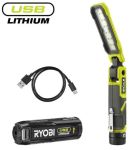 Фонарь инспекционный аккумуляторный Ryobi USB Lithium RLI4-120G, 4В, 2А·ч, 650лм, 3 функции освещения, магнит, зажим