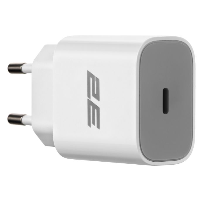 Зарядное устройство сетевое 2E 25Вт USB-C PD, белый