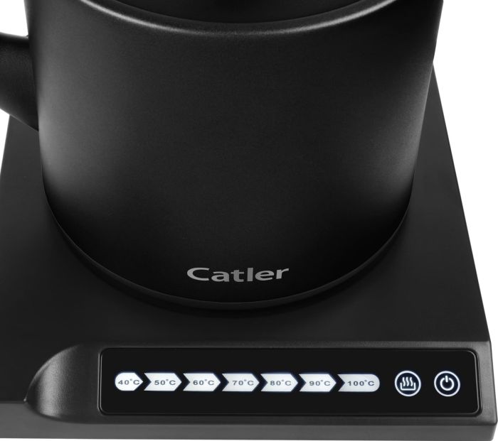 Електрочайник Catler 0.6л, Strix, заварник, нерж. сталь, підтримка температури, сенс. керув., чорний