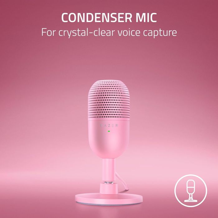 Микрофон геймерский Razer Seiren V3 Mini, Omni, USB-A, 1.2м, quartz
