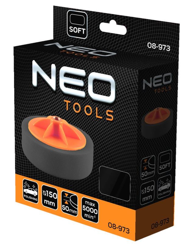 Диск полірувальний Neo Tools, губка м’яка, M14, 150x50мм