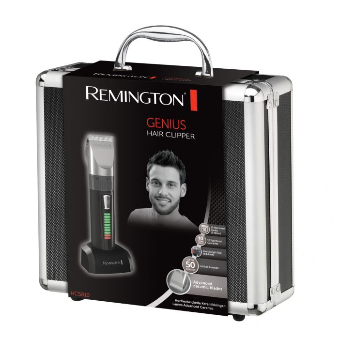 Машинка для стрижки Remington Genius, сеть+акум., насадок-8, кейс,ножницы, расческа в компл., керамич.напыление, черный