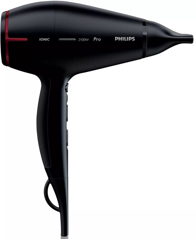 Фен Philips Professional, 2100Вт, режимов-3, ионизиция, хол. обдув, черный