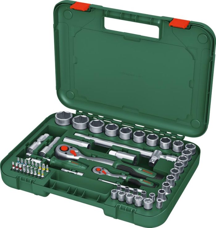 Набор торцевых головок Bosch, 1/2", 25 предметов, с трещоткой
