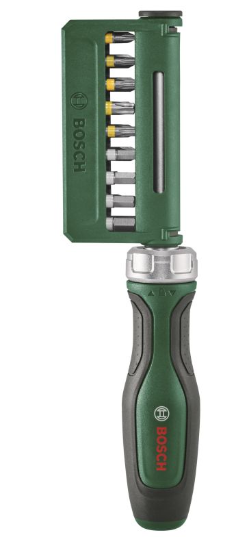 Викрутка Bosch з тріскачкою, 18 біт, 225мм, сталь CrV