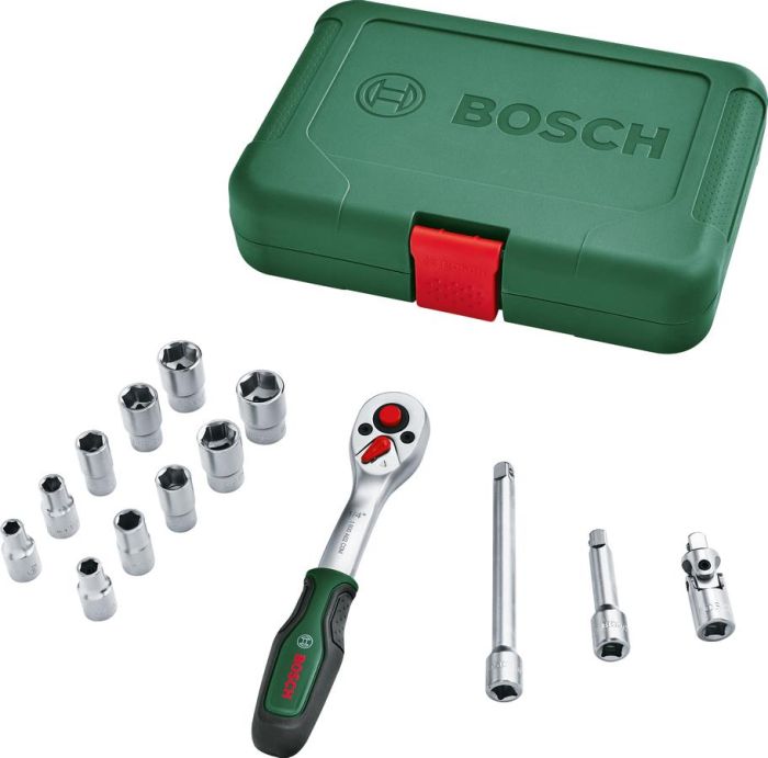 Набор инструментов Bosch, торцевых головок, 14шт, 1/4", кейс