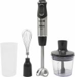 Блендер Tefal погружной Quickchef 1000Вт, 3в1, чаша-800мл, чопер-500мл, турборежим, серебристо-черный