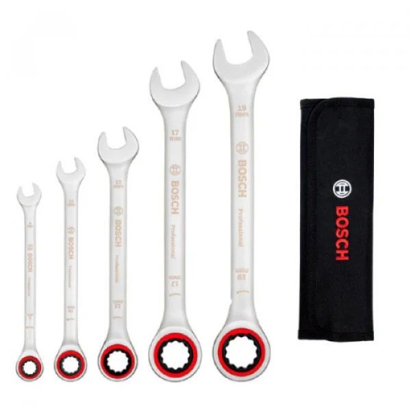 Ключи комбинированные Bosch, набор 5шт, 8,10,13,17,19мм